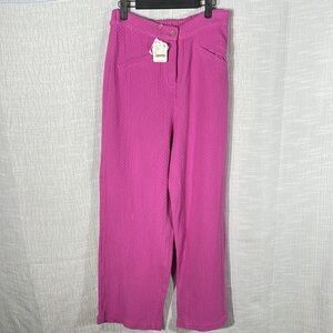 free people pink textured wide leg pant size small new without tags